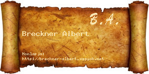 Breckner Albert névjegykártya